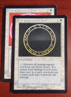 EDH Circle of Protection Set of 5 ~mtg BETA COP: Red lack Blue Green White - Image 2