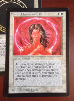 EDH Circle of Protection Set of 5 ~mtg BETA COP: Red lack Blue Green White - Image 4