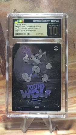 MTG Young Wolf #0885 Black & White Foil Twisted Toons SLD CGC Pristine 10 Pop 1 - Image 1