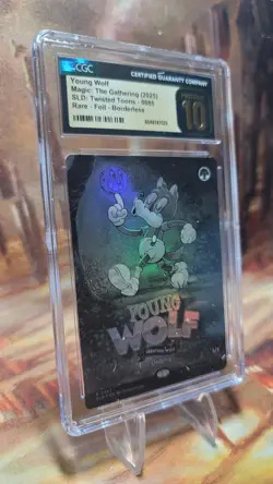 MTG Young Wolf #0885 Black & White Foil Twisted Toons SLD CGC Pristine 10 Pop 1 - Image 3
