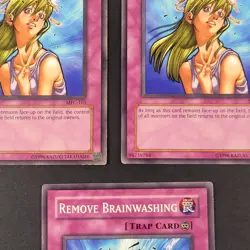 Yugioh TCG - 3x Remove Brainwashing - MFC-101 - LP/NM - Vintage - Unlimited 2003 - Image 4