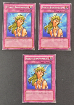Yugioh TCG - 3x Remove Brainwashing - MFC-101 - LP/NM - Vintage - Unlimited 2003 - Image 1
