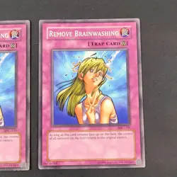 Yugioh TCG - 3x Remove Brainwashing - MFC-101 - LP/NM - Vintage - Unlimited 2003 - Image 5