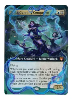 Alela Cunning Conquerer Altered Full Art MTG Magic Legendary Faerie Flying Token - Image 1