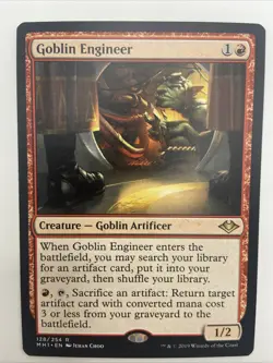 MTG Magic the Gathering Goblin Engineer (128/316) Modern Horizons -NM - Image 1