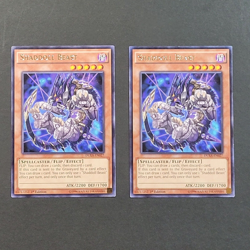 Yugioh TCG- 2x Shaddoll Beast - DUEA-EN027 - LP - 1st - Rare - Flip Effect 2014 - Image 2
