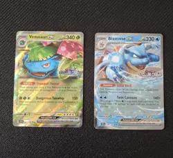 Blastoise & Venusaur ex Stellar Crown Stamped Pokemon GameStop Exclusive Promos - Image 1