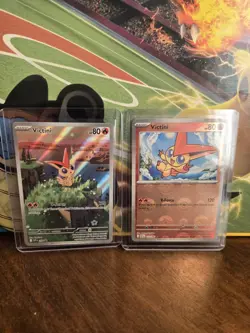 Pokemon Victini SVP 208 Full Art Promo + 12/86 Poke ball Holo. - Image 1