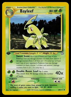 Pokemon Card - Bayleef Neo Genesis 29/111 1st Edition - Image 1