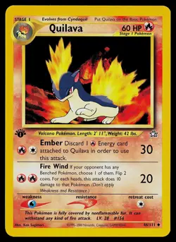 Pokemon Card - Quilava Neo Genesis 46/111 1st Edition - Image 1