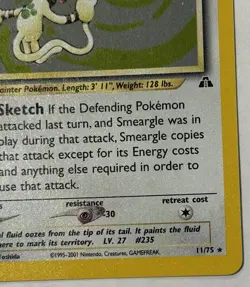 Smeargle 11/75 Neo Discovery Holo Pokemon Card - Image 4