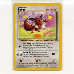 Pokemon TCG Eevee 51/64 WotC Jungle Unlimited Regular Common Card EN-LP 1999 - Image 1