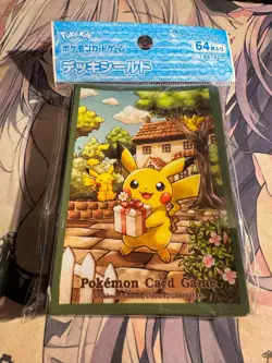Pokemon Pikachu Official Deck 64 pcs Card Sleeve Protector Japanese - Image 1