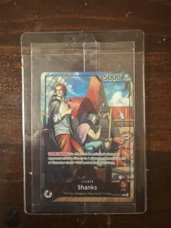 2025 JULY PSA ONE PIECE SHANKS PROMO CARD HOLO REFRACTOR OP01-001 SEALED RARE - Image 1