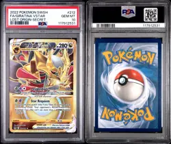 Pokemon Giratina VSTAR TCG Secret Rare Gold Card 212/196 SWSH Lost Origin PSA 10 - Image 1