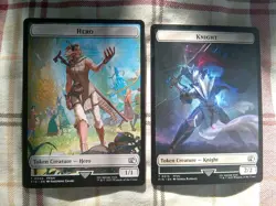 T 0002 Hero 0010 Knight Creature Emblem Token Final Fantasy MTG Card NM - Image 1