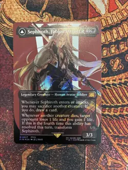 Sephiroth Fabled Soldier Borderless Surge Foil 0527 MTG Final Fantasy + Video - Image 1