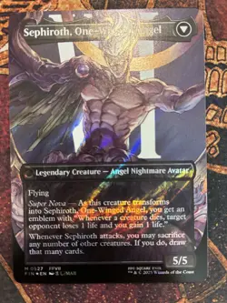 Sephiroth Fabled Soldier Borderless Surge Foil 0527 MTG Final Fantasy + Video - Image 3