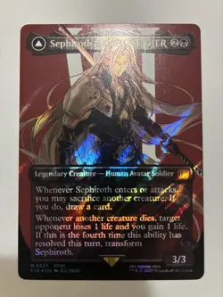 Sephiroth Fabled Soldier Borderless Surge Foil 0527 MTG Final Fantasy + Video - Image 1