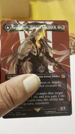 Sephiroth Fabled Soldier Borderless Surge Foil 0527 MTG Final Fantasy + Video - Image 2