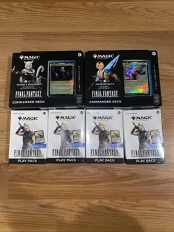 2 MTG Final Fantasy Commander Decks And 4 Play Packs (3 Packs In Each Box) - Image 1