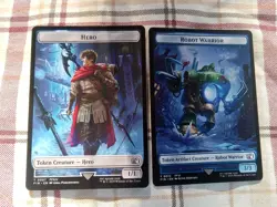 MTG - Hero 0007/Robot Warrior 0012 Token - Final Fantasy NM/M Condition - Image 1