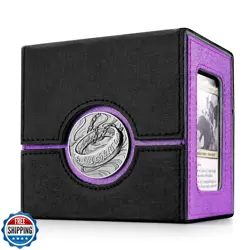 Commander Deck Box for MTG with Metal Emblem, Card Deck Box with Dice Tray, H - Image 1