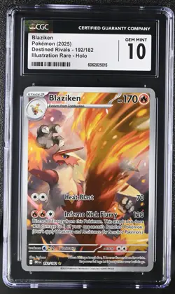 2025 Pokemon Destined Rivals Blaziken #192 (CGC 10) - Image 1