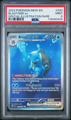 PSA 9 MINT 2023 Pokemon Mew EN Blastoise ex Special Illustration Rare 200/165 - Image 1