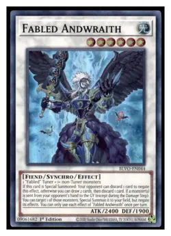Yugioh Fabled Andwraith #BLVO-EN044 Super Rare Blazing Vortex LP - Image 1