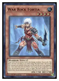 Yugioh War Rock Fortia #BLVO-EN093 Super Rare Blazing Vortex LP - Image 1