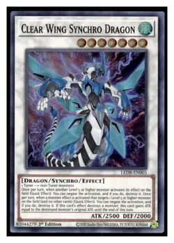 Yugioh Clear Wing Synchro Dragon #LED8-EN001 Super Rare Legendary Duelists LP - Image 1