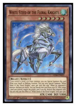 Yugioh White Steed of the Floral Knights #LED8-EN022 Super Rare LP - Image 1