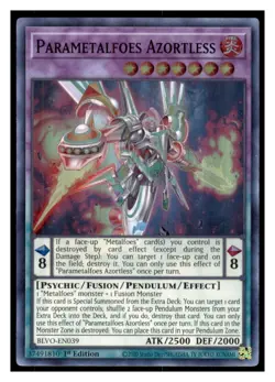 Yugioh Parametalfoes Azortless #BLVO-EN039 Super Rare Blazing Vortex LP - Image 1