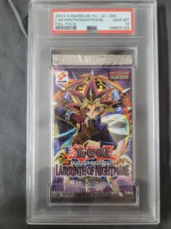 Rare Yugioh 2003 Labyrinth of Nightmare Foil Pack PSA 10 - Image 1