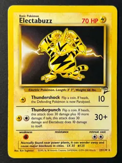 Electabuzz 24/130 Non Holo Rare Base Set 2 - Pokemon Card WOTC MP - Image 1