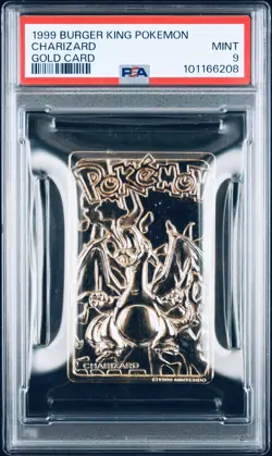1999 Burger King Pokemon Charizard Gold Card PSA 9 - Image 1