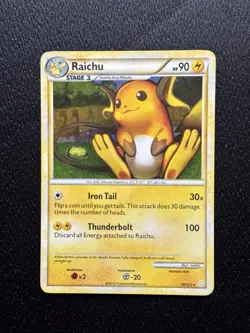 Pokemon TCG Raichu HeartGold SoulSilver Holo Card 10/123 Rare - Image 1