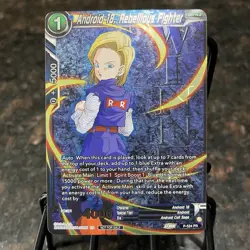 Android 18 Rebellious Fighter WINNER Stamp Foil Dragon Ball Super Card Game | NM - Image 1