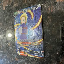 Android 18 Rebellious Fighter WINNER Stamp Foil Dragon Ball Super Card Game | NM - Image 2