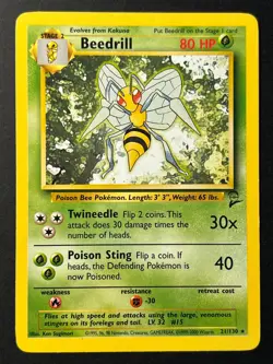 Beedrill 21/130 Base Set 2 - WOTC Unlimited Rare - Pokemon Card LP - Image 1