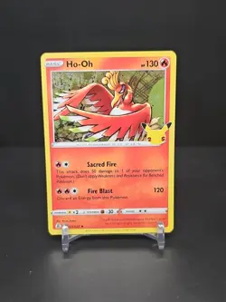Pokemon 2021 Celebrations Ho-Oh Holo Card 001/025 Rare - Image 1