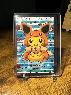 2025 Pokemon Card Database Attacks 2 Pikachu Eevee Red Cracked Ice Holo - Image 1