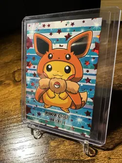 2025 Pokemon Card Database Attacks 2 Pikachu Eevee Red Cracked Ice Holo - Image 3