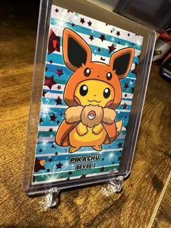 2025 Pokemon Card Database Attacks 2 Pikachu Eevee Red Cracked Ice Holo - Image 4