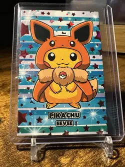 2025 Pokemon Card Database Attacks 2 Pikachu Eevee Red Cracked Ice Holo - Image 5