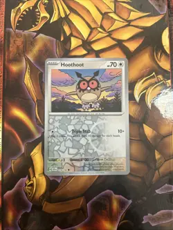 Pokemon TCG Hoothoot Reverse Holo Card 114/142 Common Stellar Crown Near Mint - Image 1