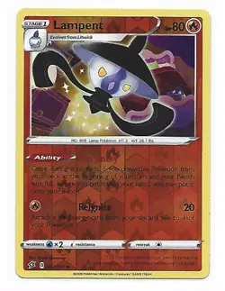 2020 Pokemon Sword & Shield Rebel Clash Reverse Foil #32 LAMPENT - Image 1