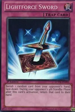 YUGIOH Lightforce Sword LCYW-EN093 1st edition Super Rare LP - Image 1