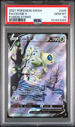 Pokemon Celebi V 245/264 2021 Fusion Strike Alt Art Ultra Rare Card - PSA 10 - Image 1